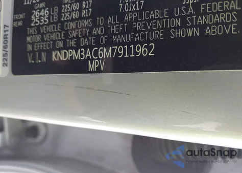 2021 Kia Sportage Lx z USA, uszkodzony, nr VIN KNDPM3AC6M7911962